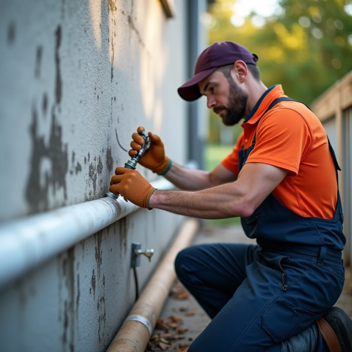 Master plumber performing burst pipe repair in Helotes TX