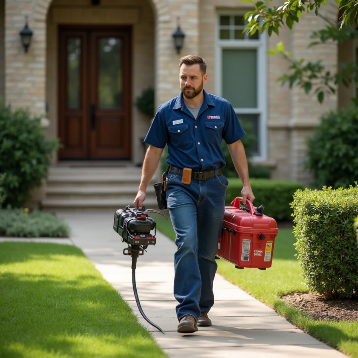 Plumbing service on location in Hollywood Park, TX